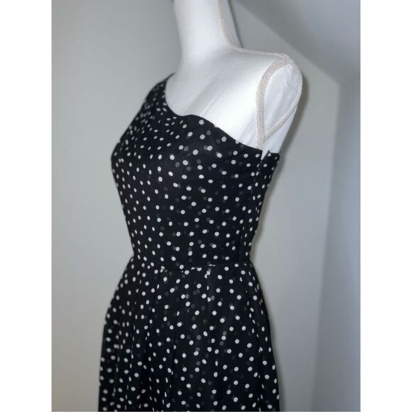 Women’s sz 2 One Shoulder Polka Dot Dress - Picture 4 of 10